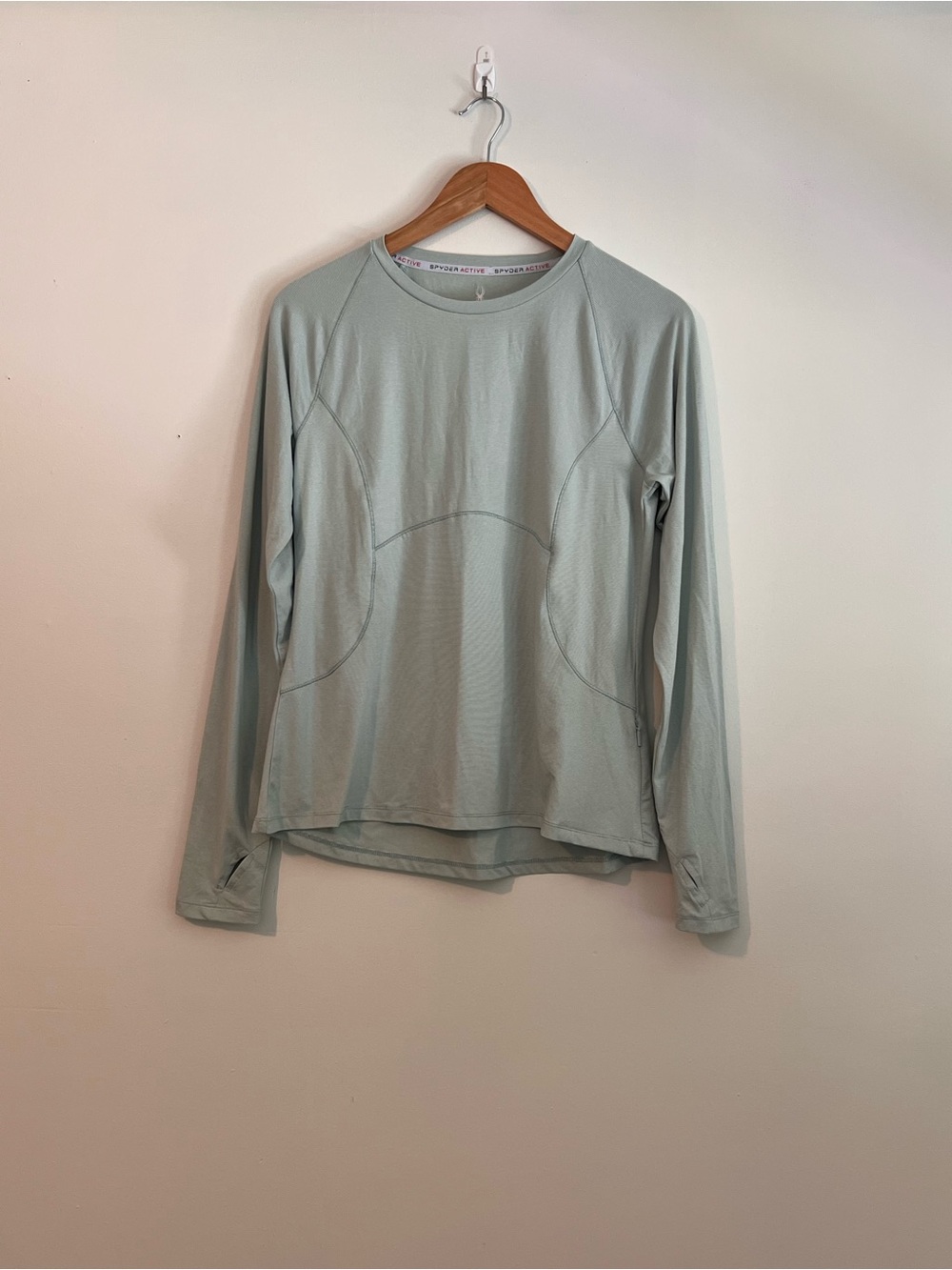 Spyder Women's Long Sleeve Crewneck Top in Light Sage